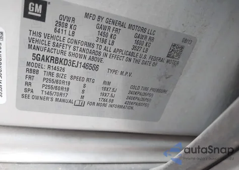 2014 Buick Enclave Leather from USA, damaged, VIN 5GAKRBKD3EJ146566